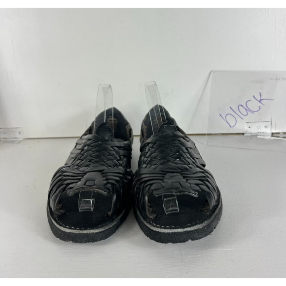 Valencia Imports Sandals Mens 9.5 Black Leather Tire Sole Casual Traditional main image 6